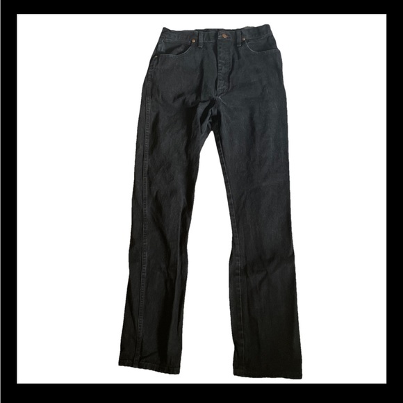 Wrangler Denim Jeans Pants Women’s Black 15x34 Pro Rodeo Cowboy Cut Cotton EUC - Picture 1 of 5